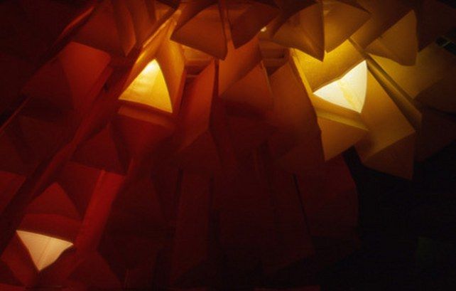 Untitled, Installation detail, light through dyed cloth