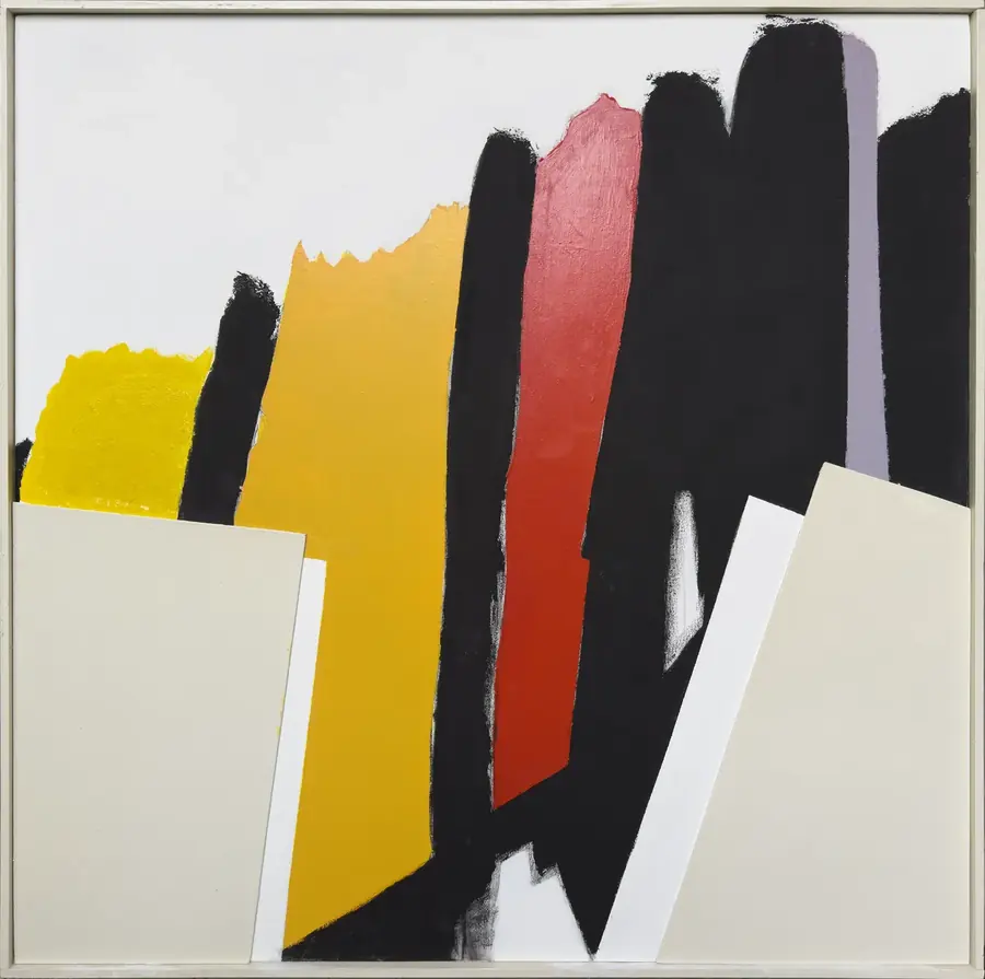 Untitled, Mixed media composition, tempera and enamels